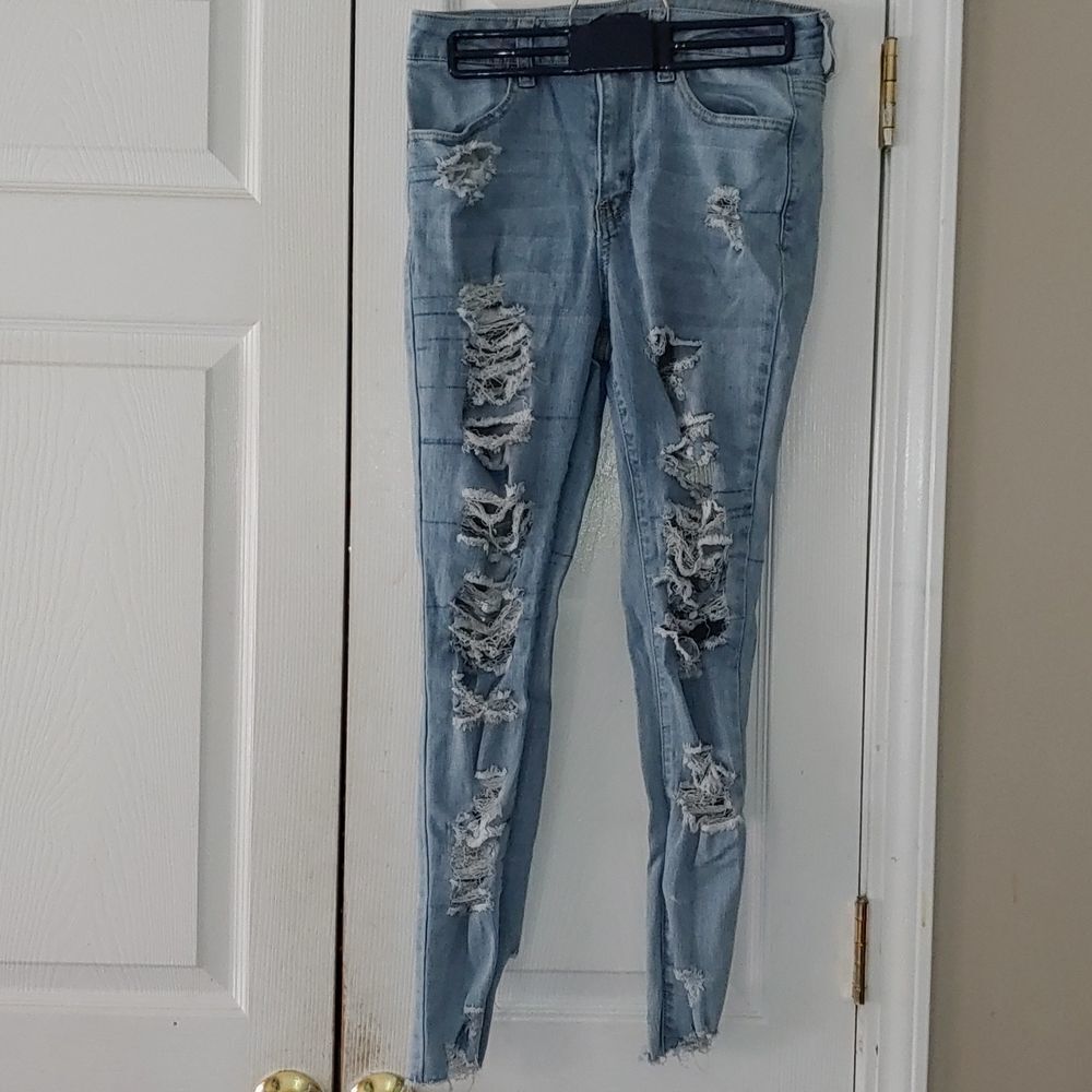 Rue21 Stretch High Rise Super Distressed Ankle Jeggings